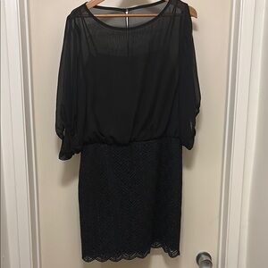 Laundry By Shelli Segal Black Asymmetrical Cut Out Dress